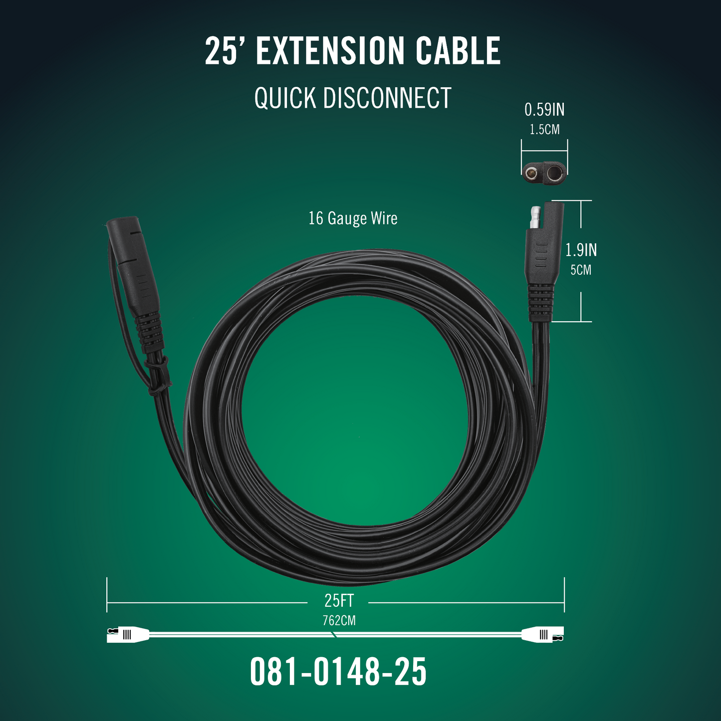 Battery Tender® 25ft SAE Quick Disconnect Extension Cable 4-Pack