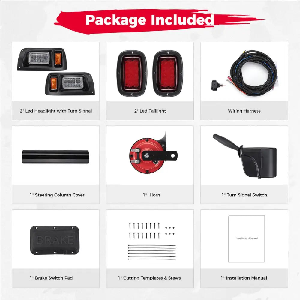 12V Street LED Light Kit For Club Car DS 1993-Up