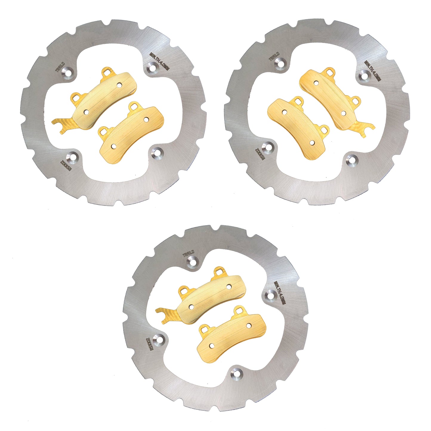 Can-Am Defender 3-Seater HD10/HD9/HD8/HD7/HD5 2016-2026 Ridge Rider Rotor and Pad Kit - HD5 3 Rotor & Pad Kit / Brass