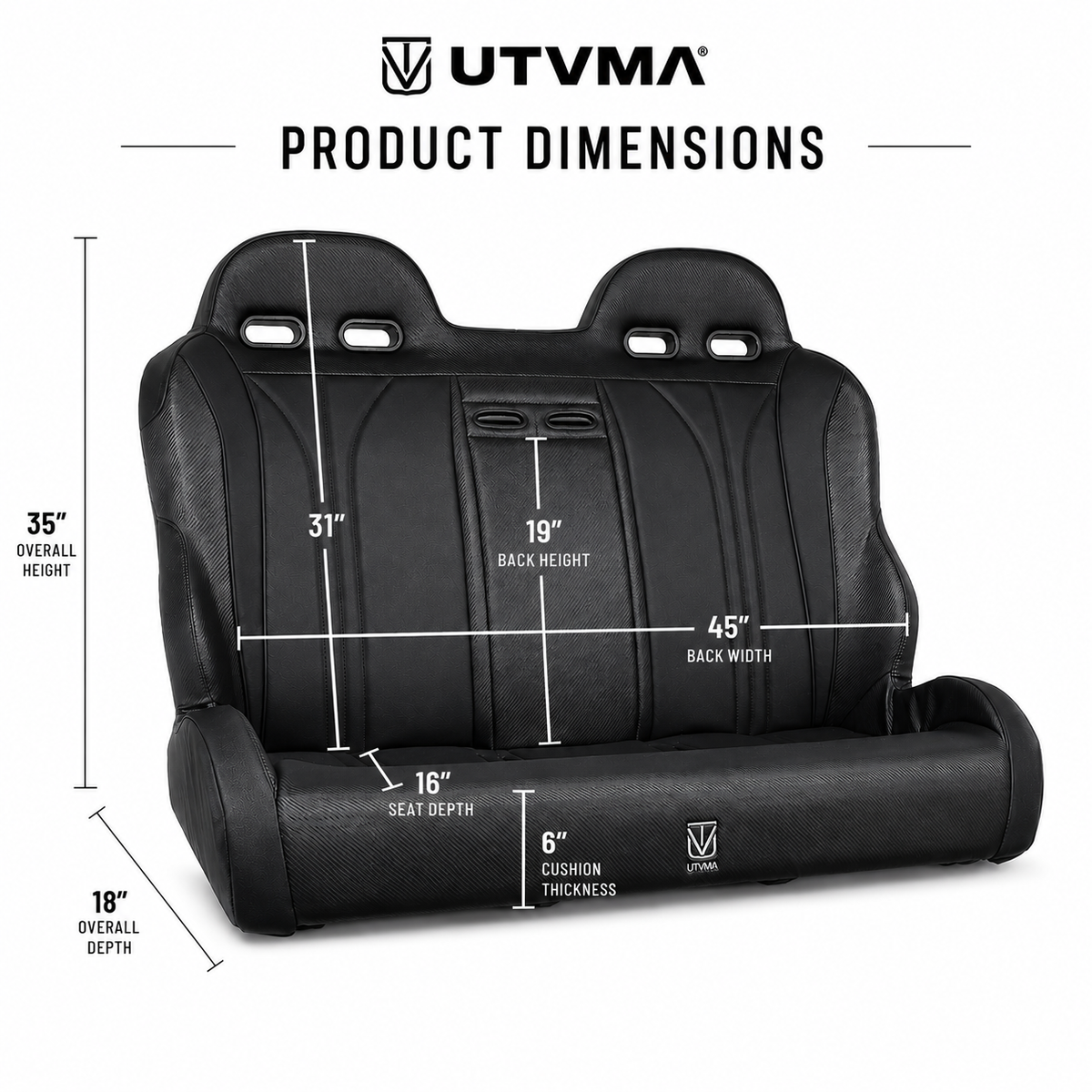 Commander Max Rear Bench Seat (2021+) W Harnesses - Bench Seat