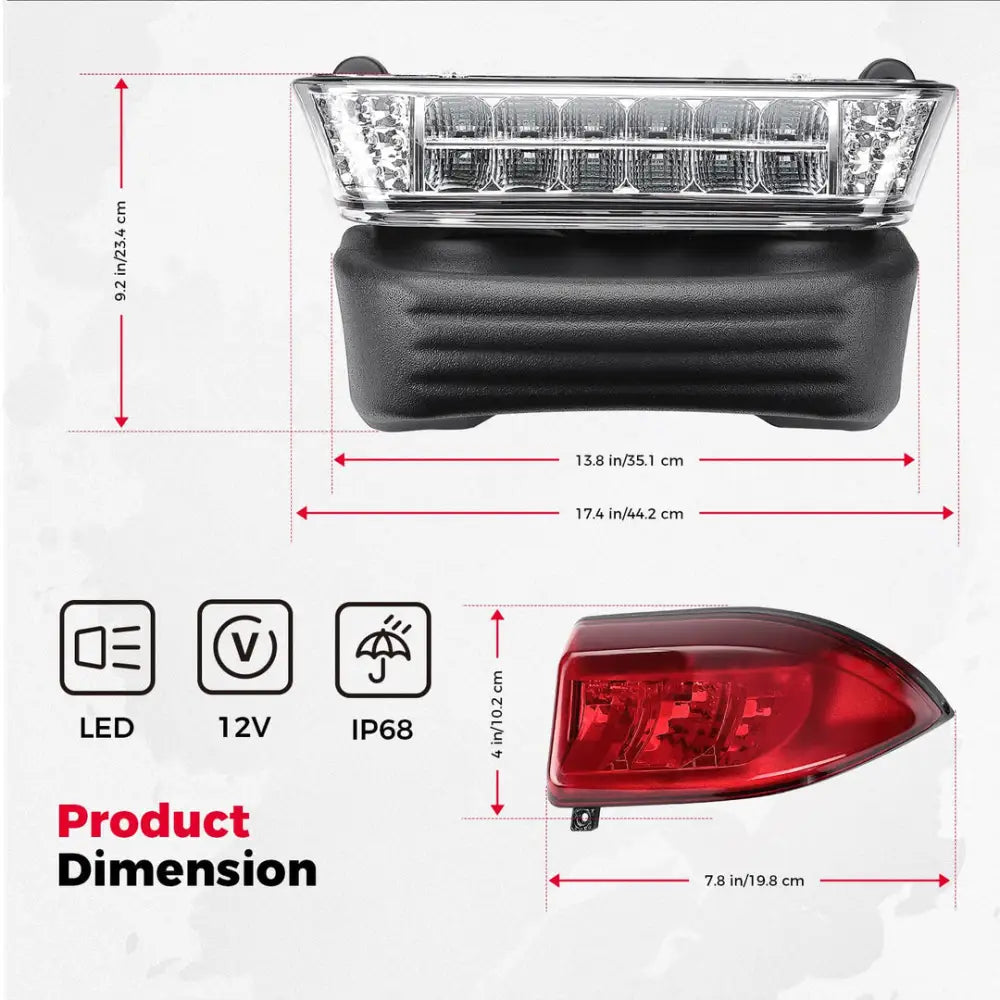 Deluxe 12V Light Headlight Kit For Club Car Precedent 2004-Up