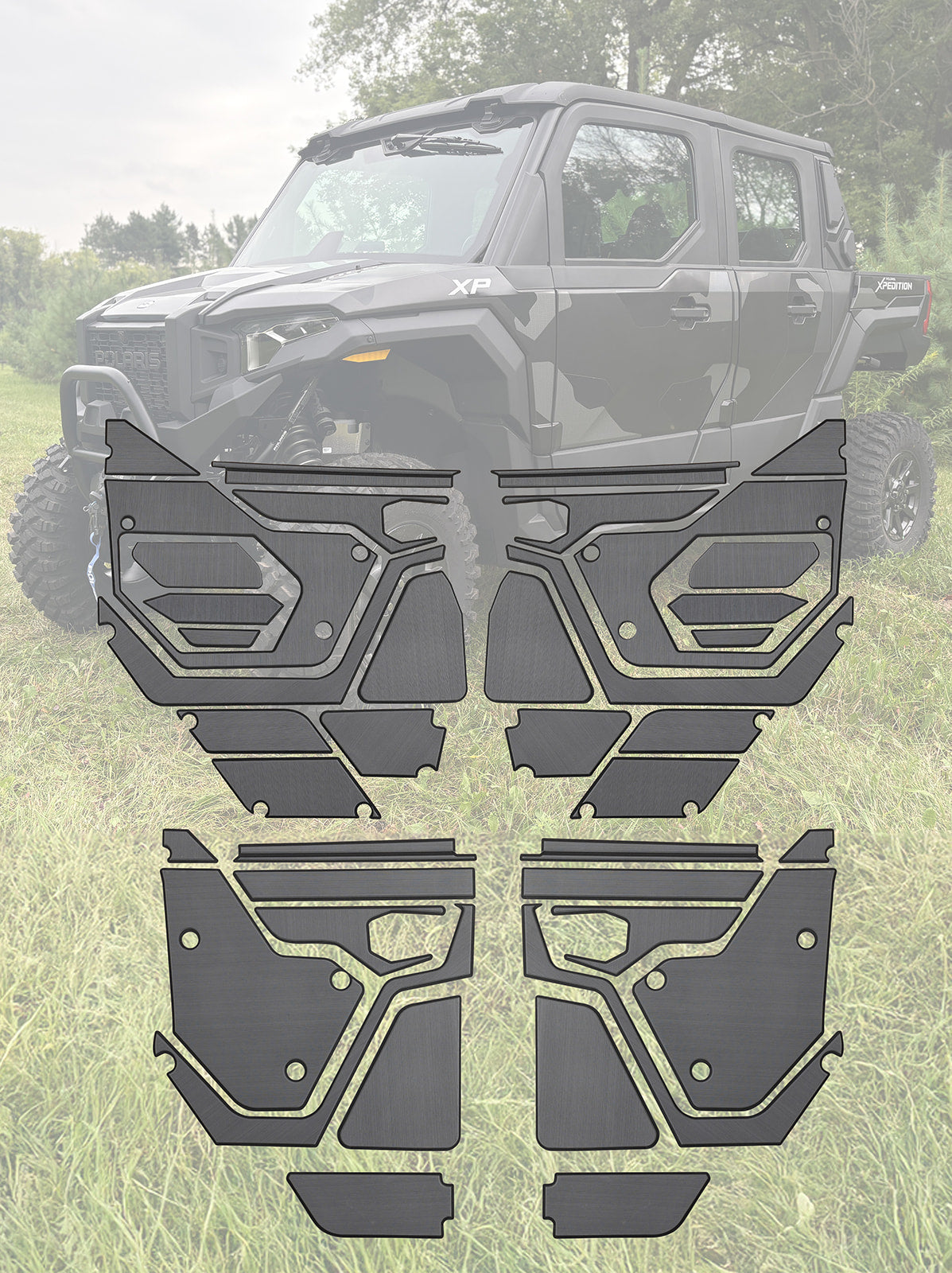 EVA Foam Door Panel Kit Polaris Xpedition - 4 Door / Gray - EVA Foam Kits