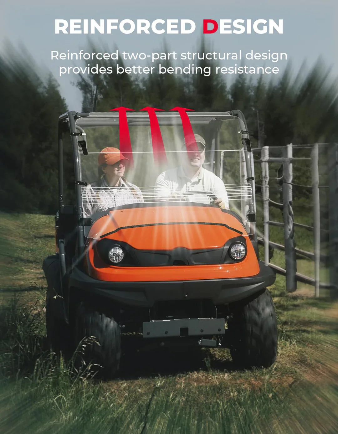 Front Windshield Scratch Resistant For Kubota RTV 400/500/520