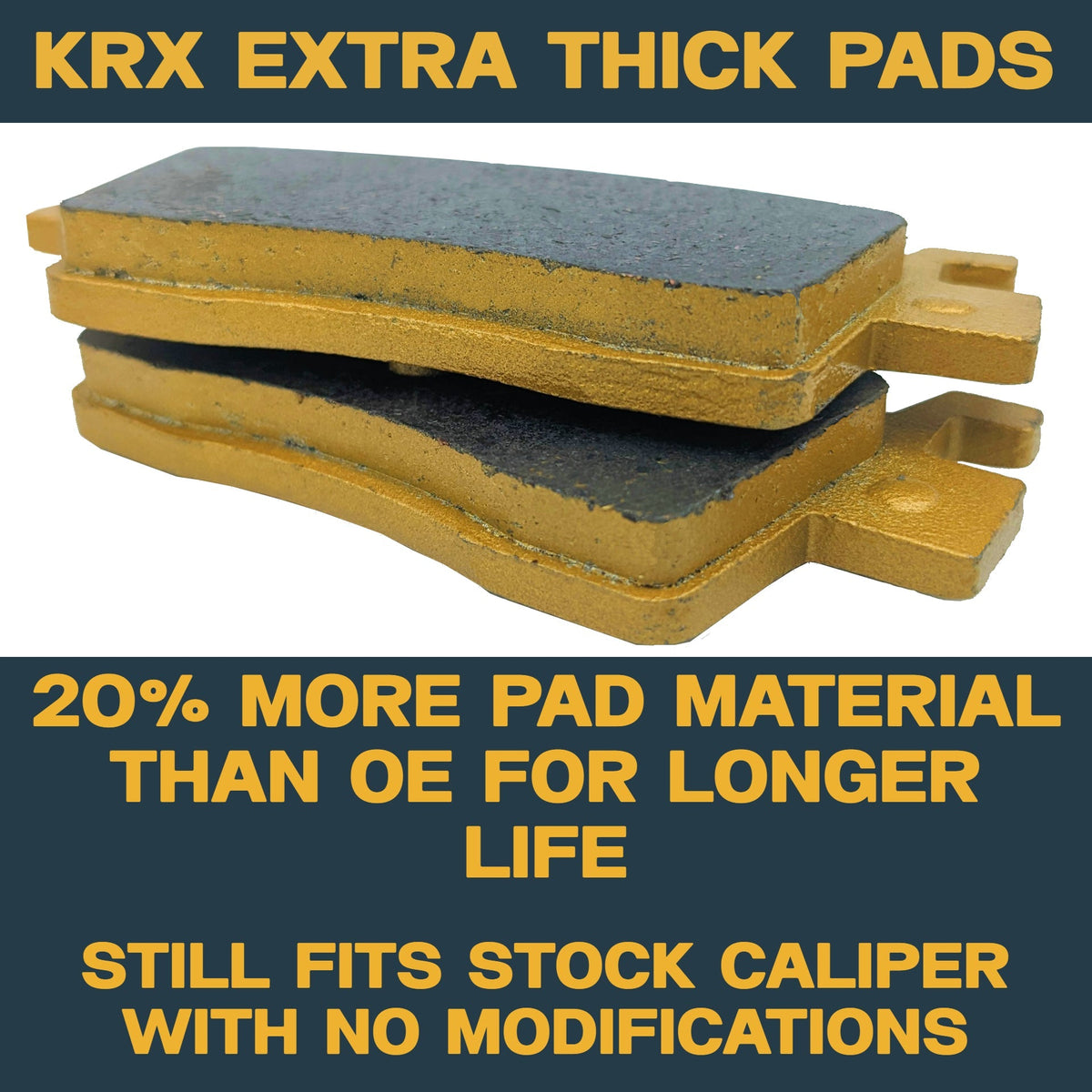 Kawasaki KRX/KRX4 1000 2020-2026 Ceramic Brake Pad Set - Extra Thick 20% more pad material - Vehicle Parts & Accessories