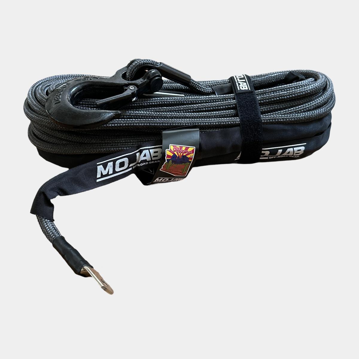 MOJAB 1/2’’ x 78’ Double Braided Winch Rope with Forged Hook - Winch rope