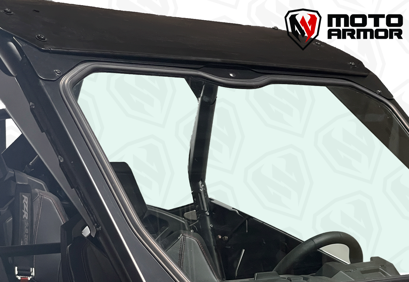 Moto Armor Pro R 4 Seat MAX Glass Windshield - Glass Front Windshield