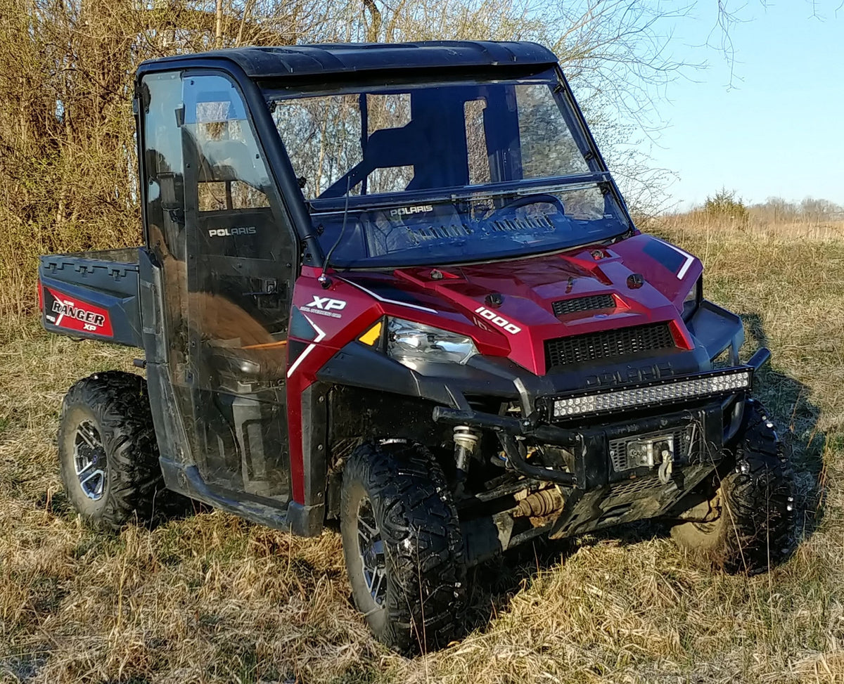 Polaris Ranger 900/1000 - 2 Pc Windshield with Vent Clamp and Hard Coat Options - Windshields