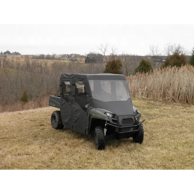Polaris Ranger Crew 570 Mid Size - 4 Passenger - BLACK - Full Cab Enclosure with Vinyl Windshield