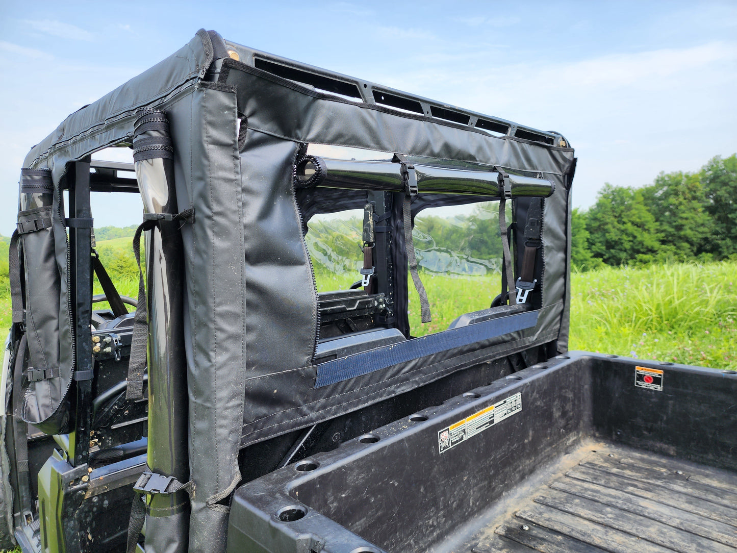 Polaris Ranger Crew 570 Mid Size - 4 Passenger - BLACK - Full Cab Enclosure for Hard Windshield - Full Cab Enclosure