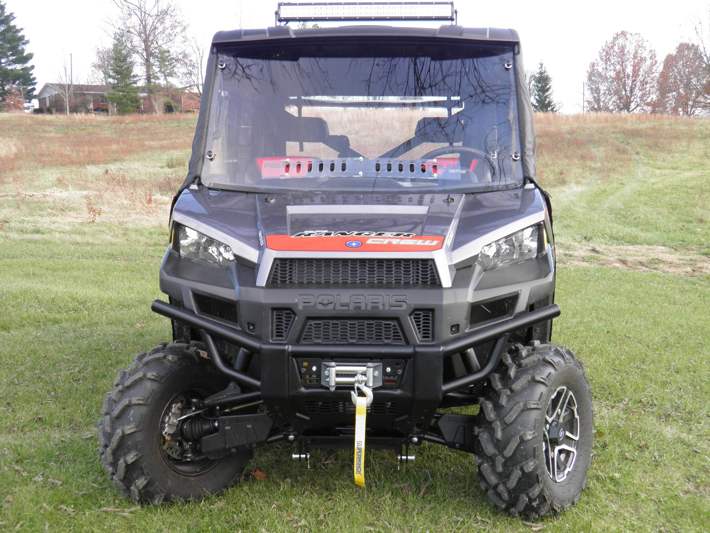 Polaris Ranger Crew 900 -1 Pc Windshield w/Clamp Vent and Hard Coat Options - Windshields