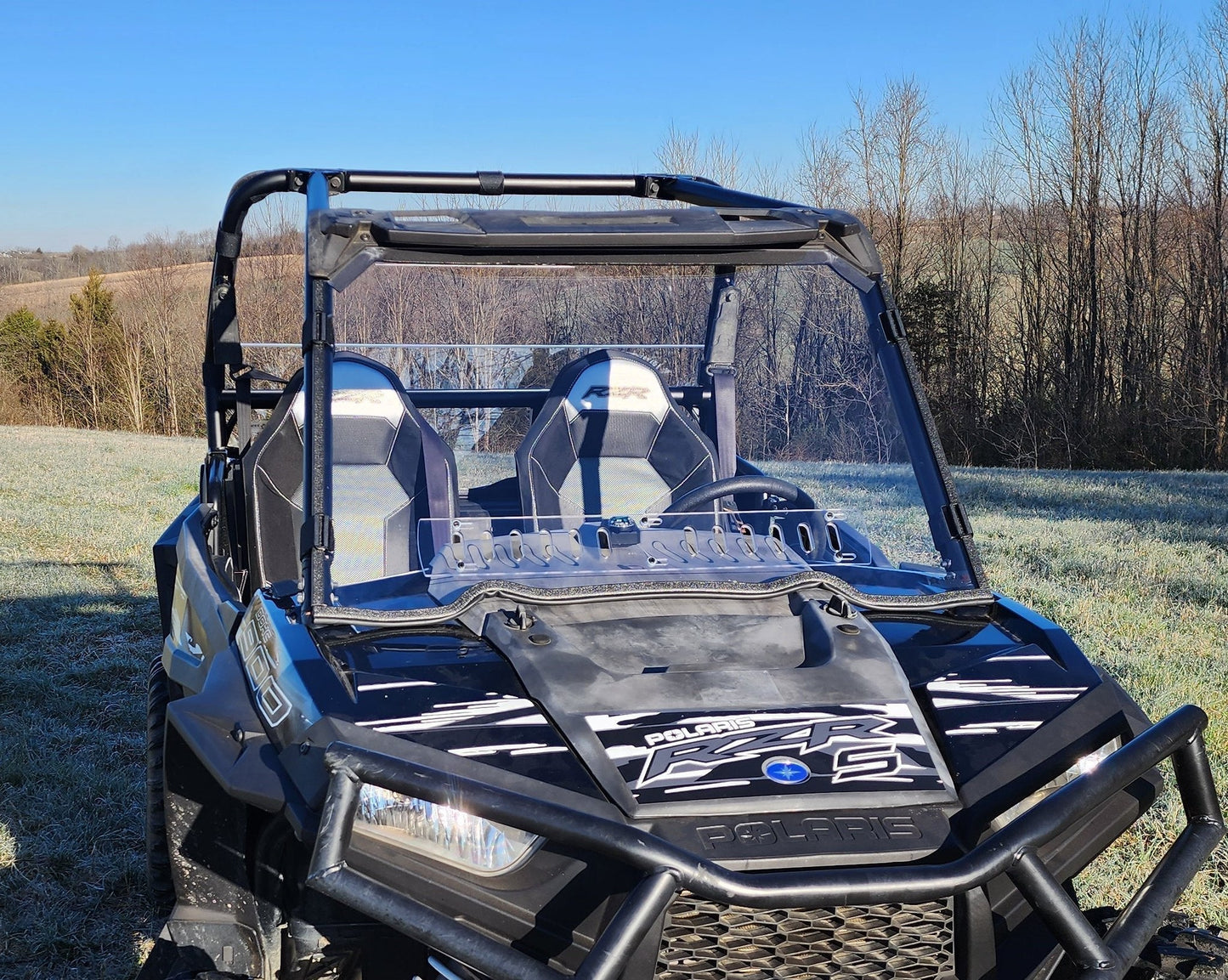 Polaris RZR 1000 - 1 Pc Scratch-Resistant Windshield with Clamp and Vent Options - Windshields