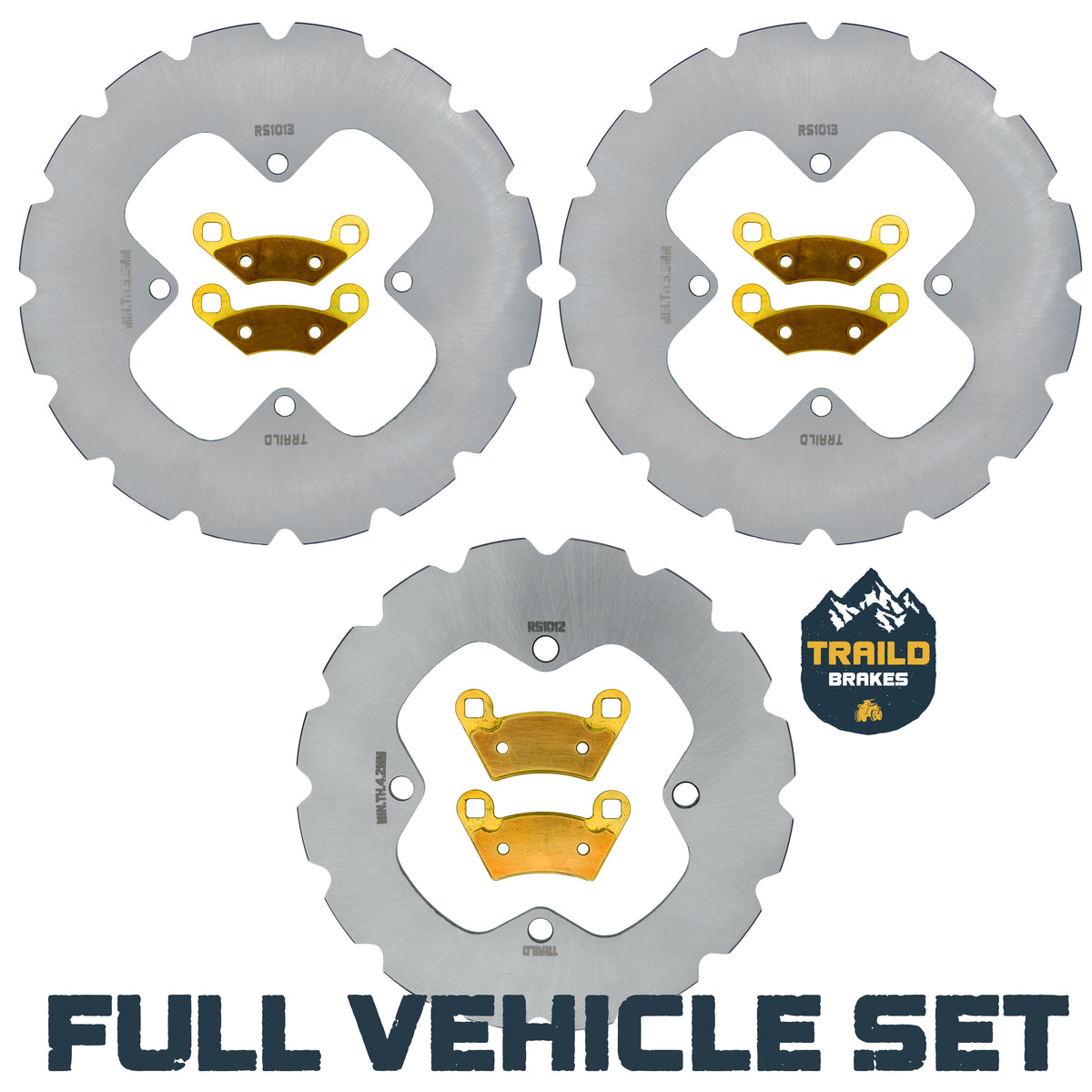 Polaris Sportsman Touring 500 2010-2013 Ridge Rider Rotor and Pad Kit - Brass Pad & Rotor Set - Pad & Rotor Kit