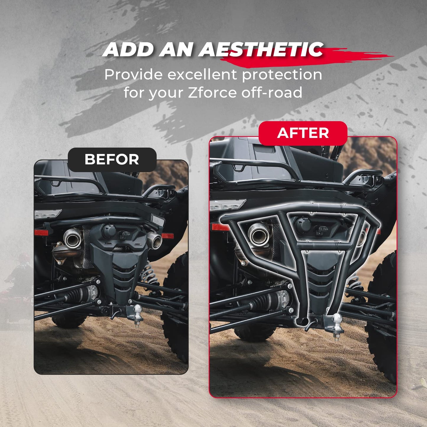 Rear Bumper Brush Guard For CFMOTO ZForce 950 Accessories