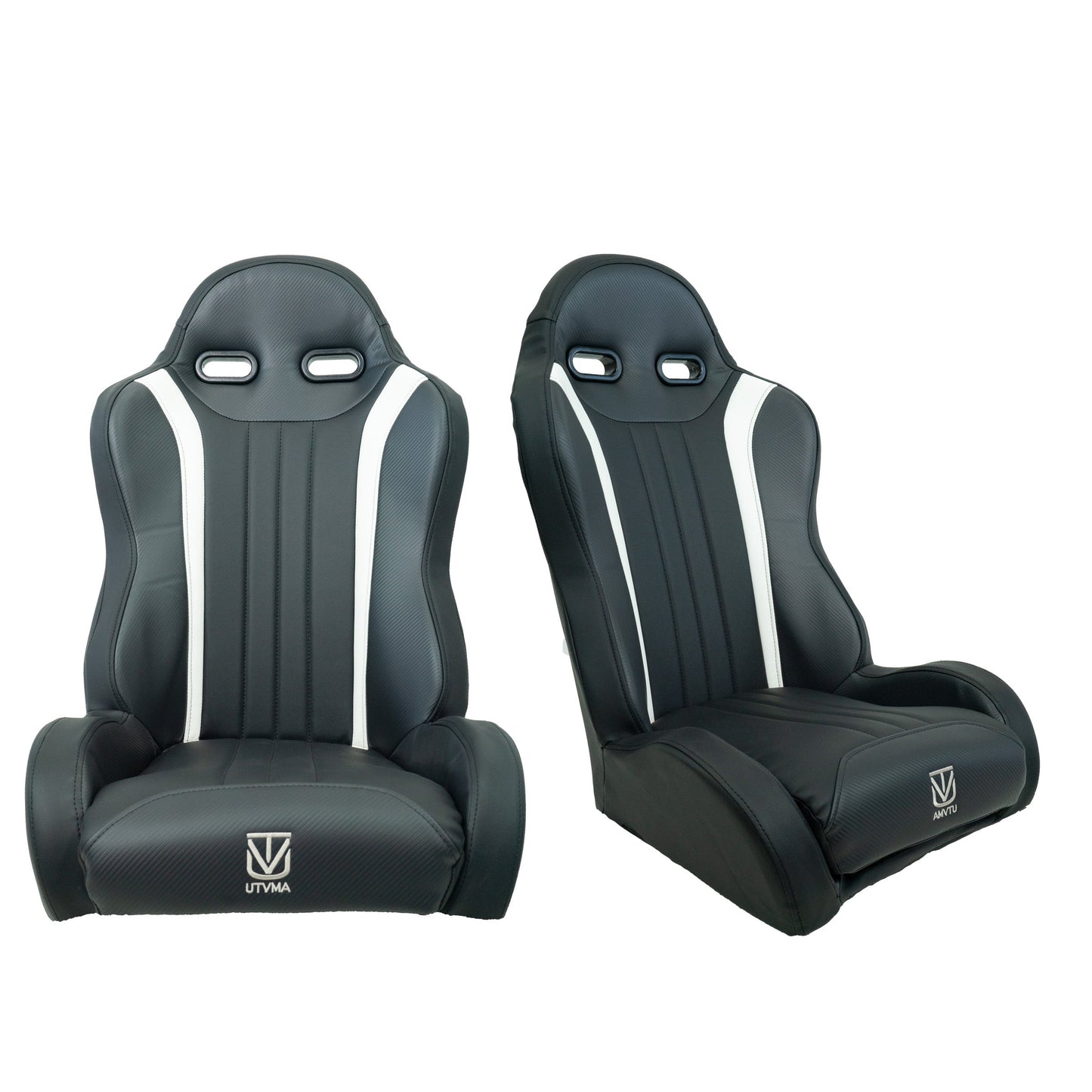 RZR PRO Front Bucket Seats Set of 2 - Black W/ White / No Harnesses - Bucket Seats