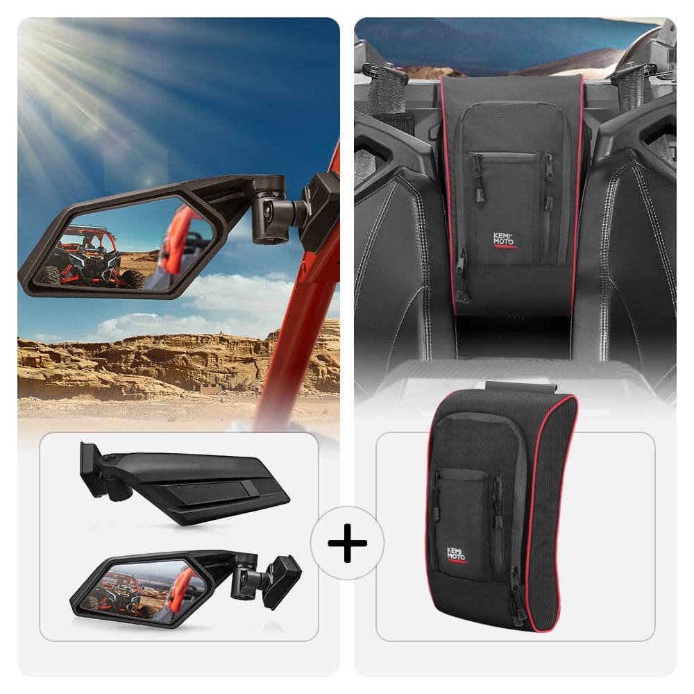 Side View Mirror & Console Storage Bag Fit Can-Am Maverick X3