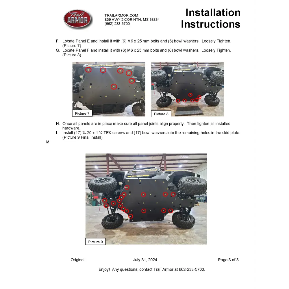 Trail Armor 2024 Kawasaki Ridge and Ridge XR Full Skids - Skid Plates