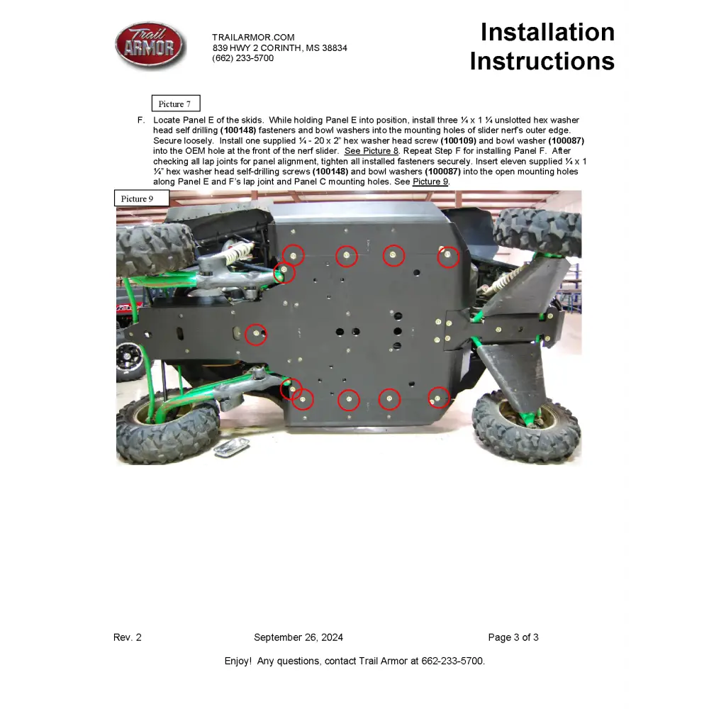Trail Armor Arctic Cat Wildcat 1000 Wildcat X Wildcat X Limited Wildcat 1000 Limited Full Skids with Slider Nerfs 2013