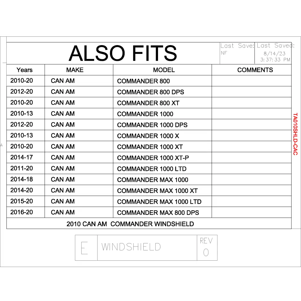 Trail Armor Can Am 2016 - 2018 Commander 800 800 DPS 800 XT 1000 1000 DPS 1000 X 1000 XT 1000 XT-P 1000 LTD 2018 Max XT