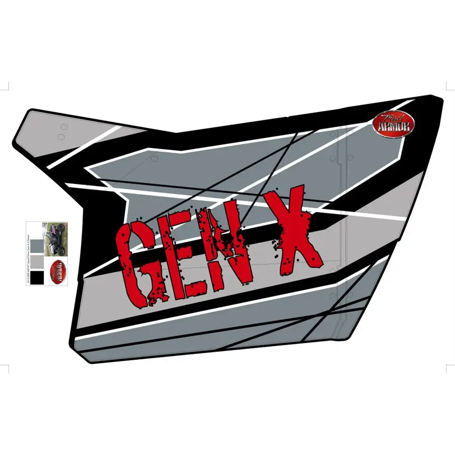 Trail Armor GenX Two Door Graphics Kit - 2012 RZR 900 XP Liquid Silver - Graphics