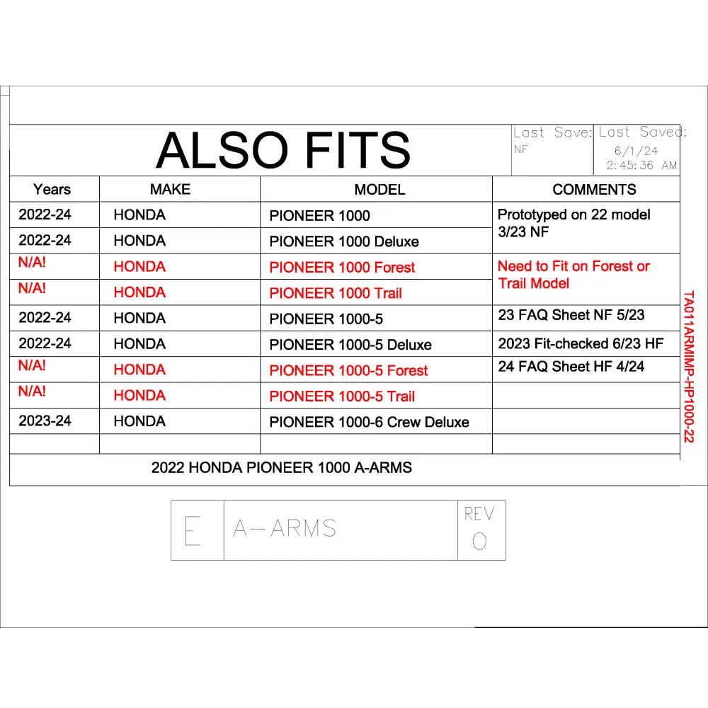 Trail Armor Honda Pioneer 1000 1000-5 1000-6 Crew iMpact A-Arm Guards 2022 - 2024 - A-Arm Guards