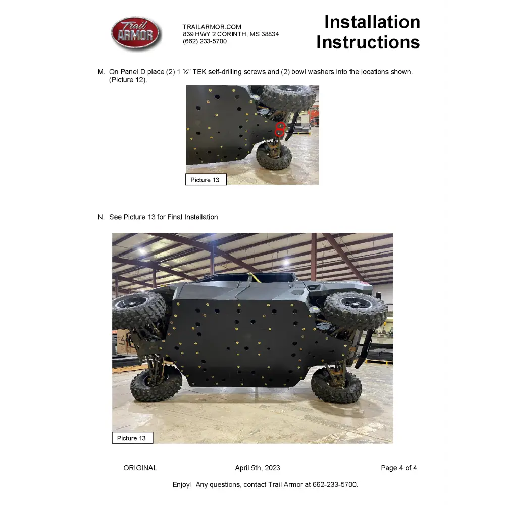 Trail Armor Polaris Ranger 1000 Crew Full Skids 2021 - 2022 - Skid Plates