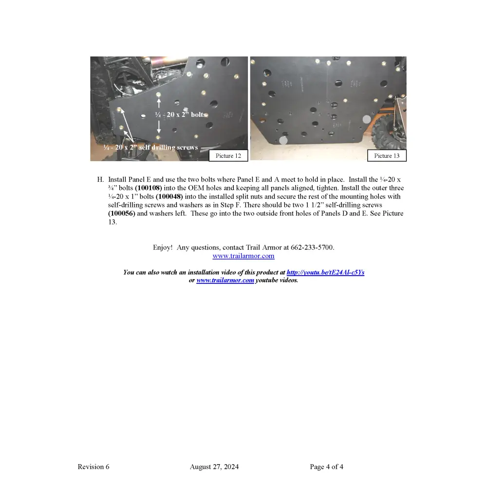 Trail Armor Polaris Ranger XP 900 Ranger XP 1000 and Ranger Full Size XP 570 Full Skids with Sliders - Skid Plates