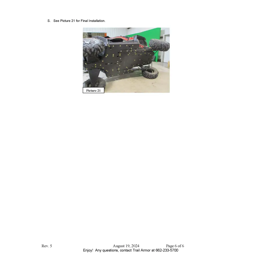 Trail Armor Polaris RZR XP 1000 (including the High Lifter Trails and Rocks Sport Premium Ultimate Editions) RZR XP