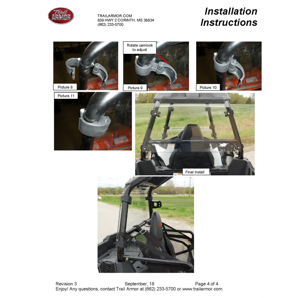 Trail Armor Polaris Sportsman ACE 325 and 570 Rear Window Dust Shield - Windshields