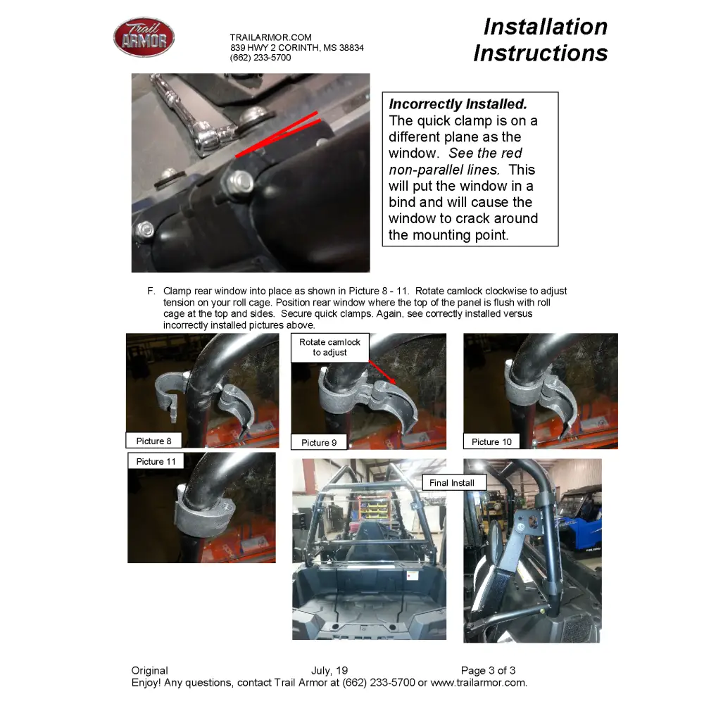 Trail Armor Polaris Sportsman ACE 900 500 570 900 XC Rear Window Dust Shield - Windshields