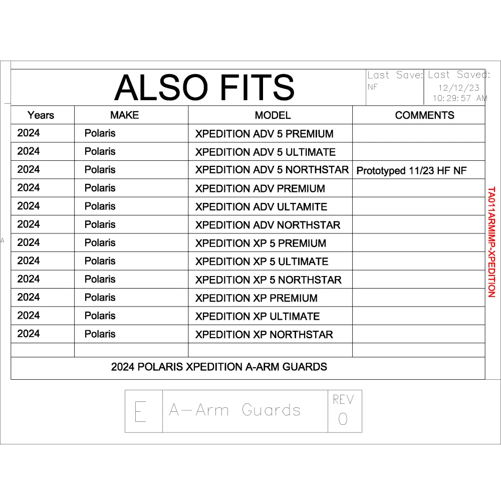 Trail Armor Polaris Xpedition XP XP 5 ADV 5 and ADV iMpact A-Arm Guards 2024 - A-Arm Guards