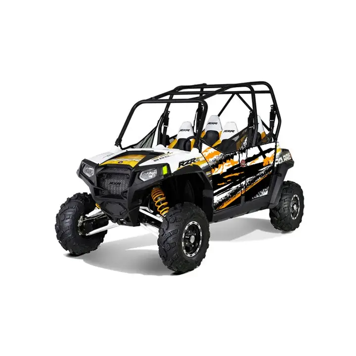 Trail Armor Slimline 4 Door Graphics Kit - 2011 RZR 4 Robbie Gordon Orange Madness - Graphics