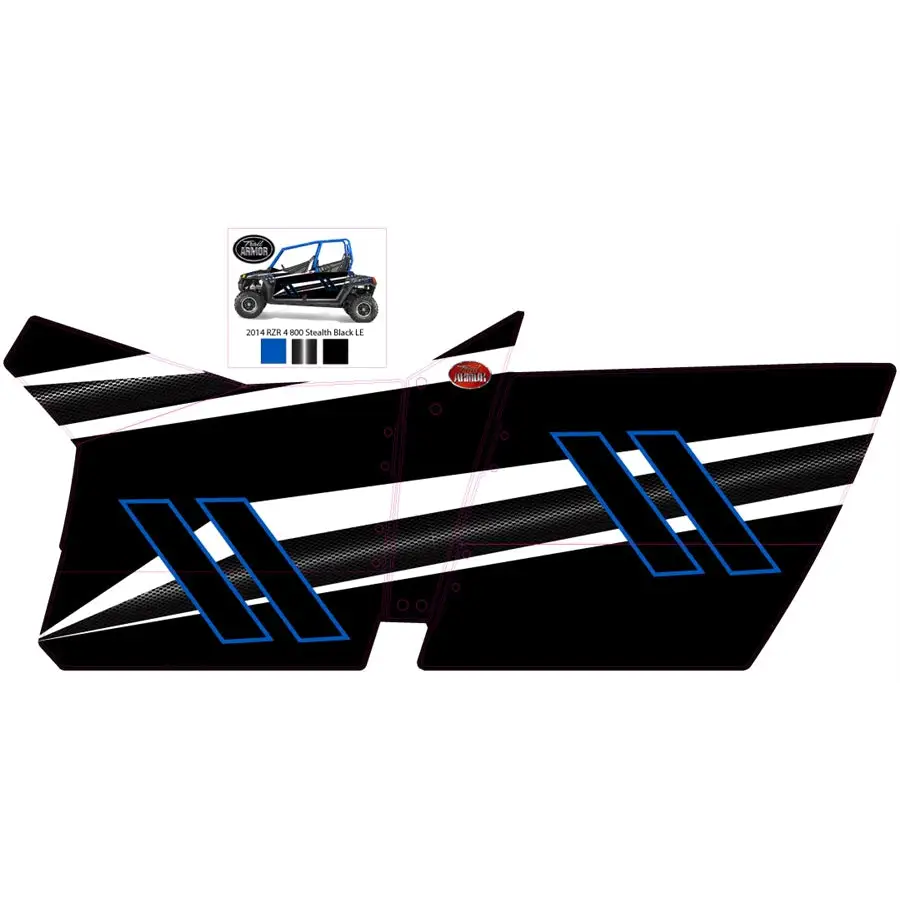 Trail Armor Slimline Four Door Graphics Kit - 2014 RZR 4 800 EPS Stealth Black LE - Graphics