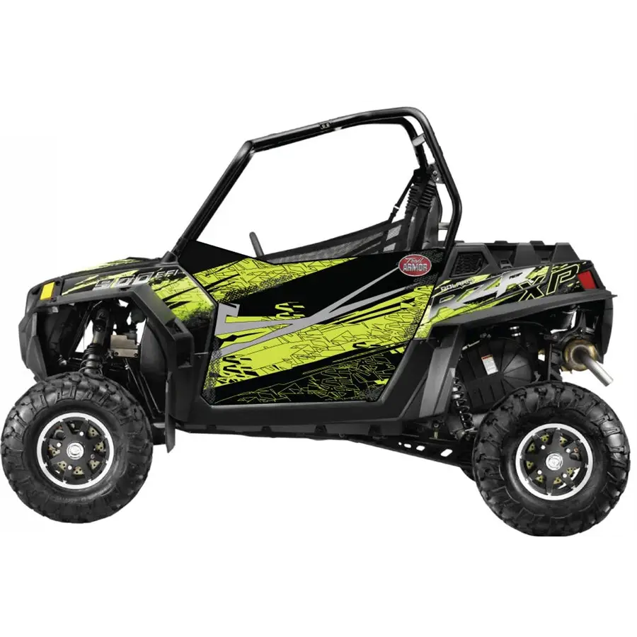 Trail Armor SLIMLINE Two Door Graphics Kit - 2013 RZR XP 900 Stealth Black Evasive Green - Graphics