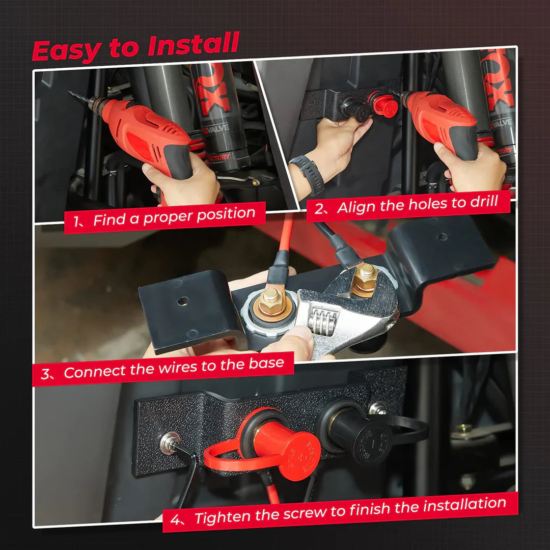 Universal Battery Jump Post Starter Terminal Relocation Kit