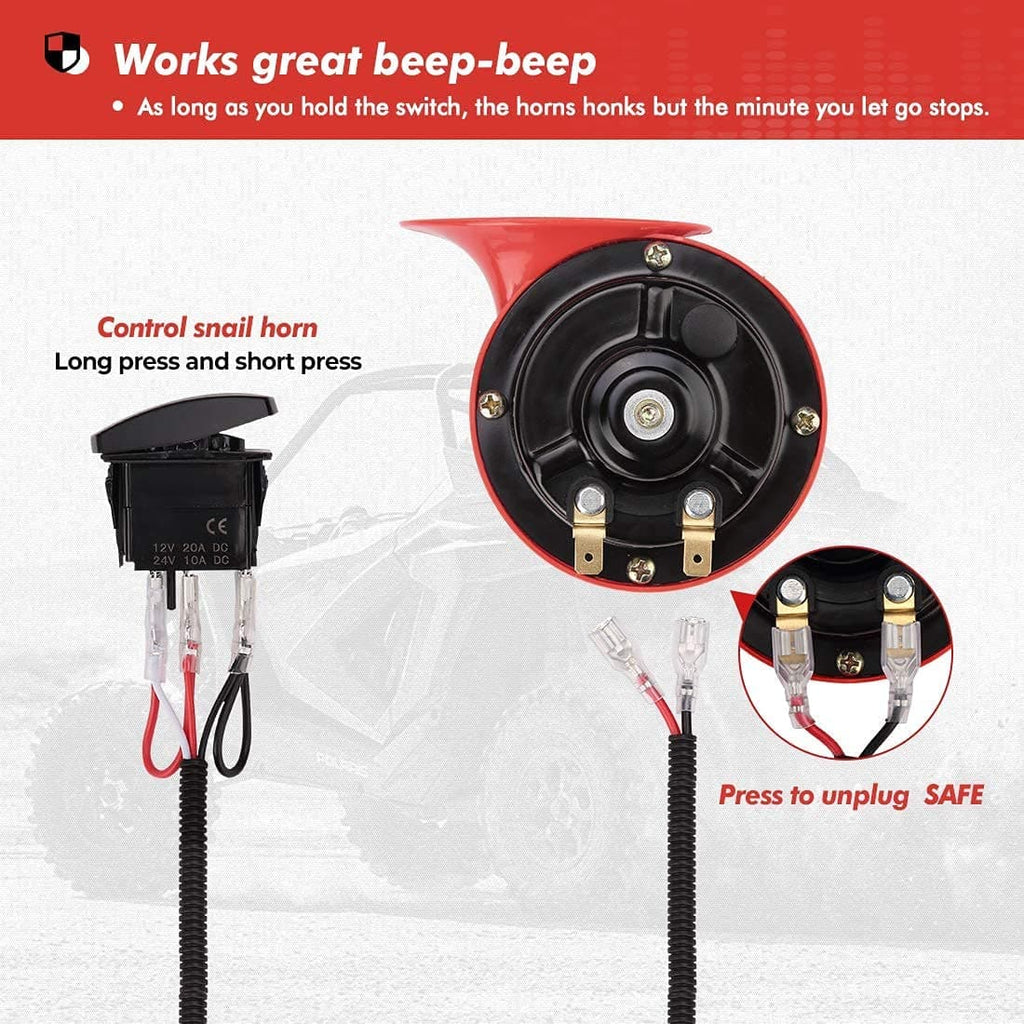 UTV Universal Horn Kit with Rocker Switch 12V