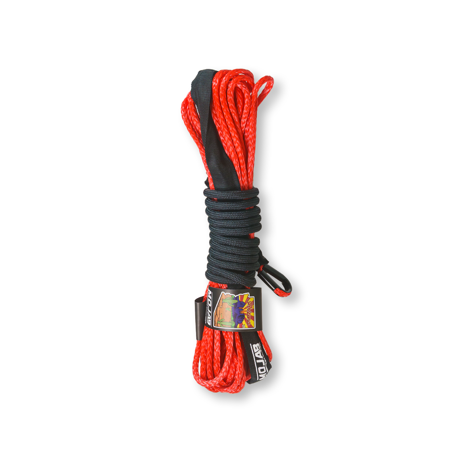 1/4” x 50” Heavy duty SXS synthetic winch line - Red - Towing