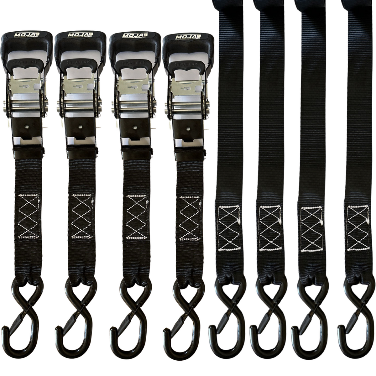 1.6’’ x 15’ Ratchet Tie-Down Set - Pack of 4 - Tie-Down