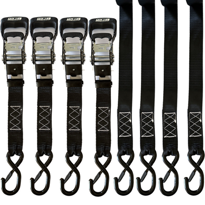 1.6’’ x 15’ Ratchet Tie-Down Set - Pack of 4 - Tie-Down