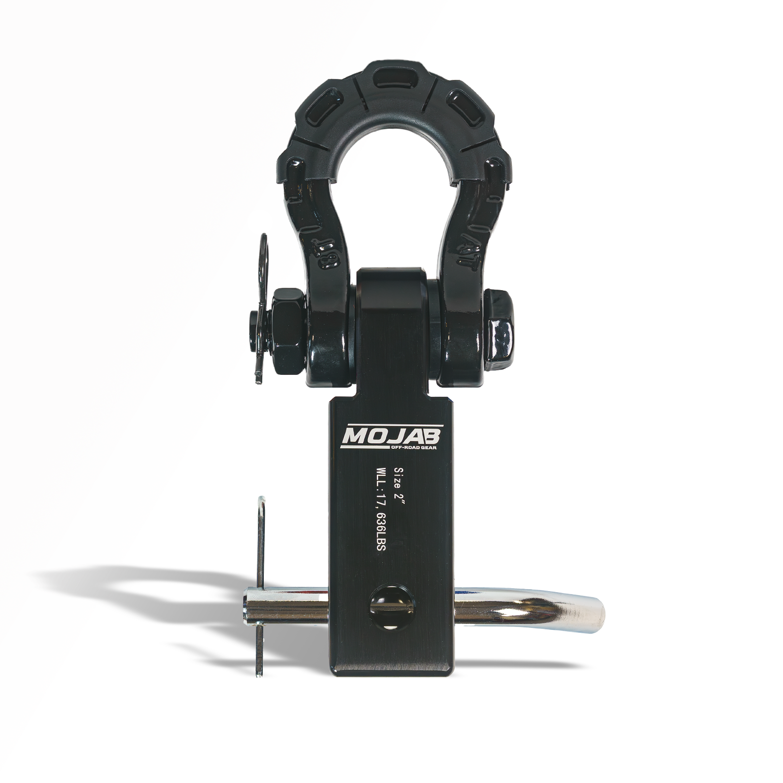 2’’ Aluminum Hitch Receiver with Steel D-Shackle (LIFETIME WARRANTY) - Black - Towing