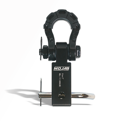 2’’ Aluminum Hitch Receiver with Steel D-Shackle (LIFETIME WARRANTY) - Black - Towing