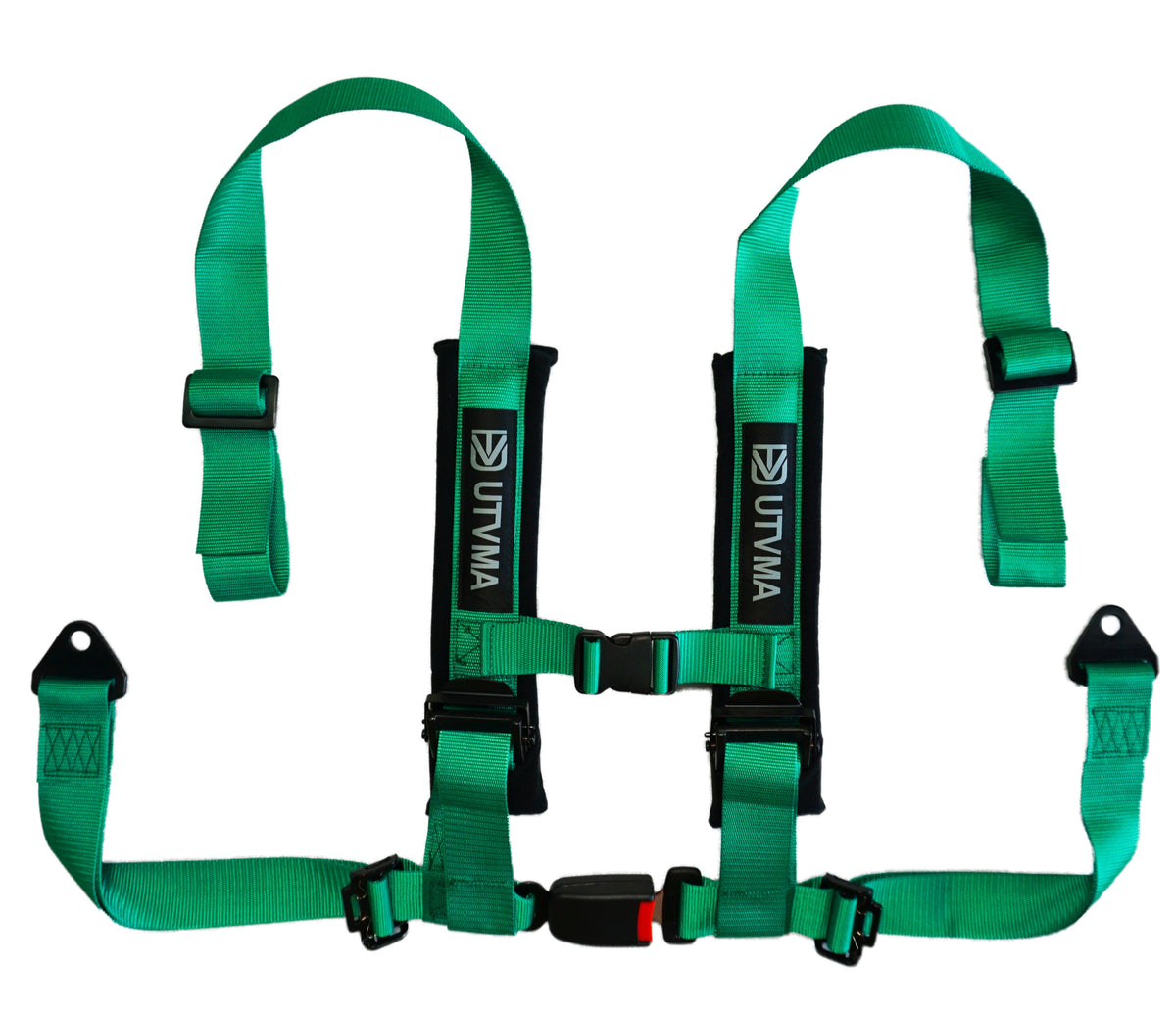 2-inch 4-point Harness with Auto Buckle - Green - Vehicle Parts & Accessories