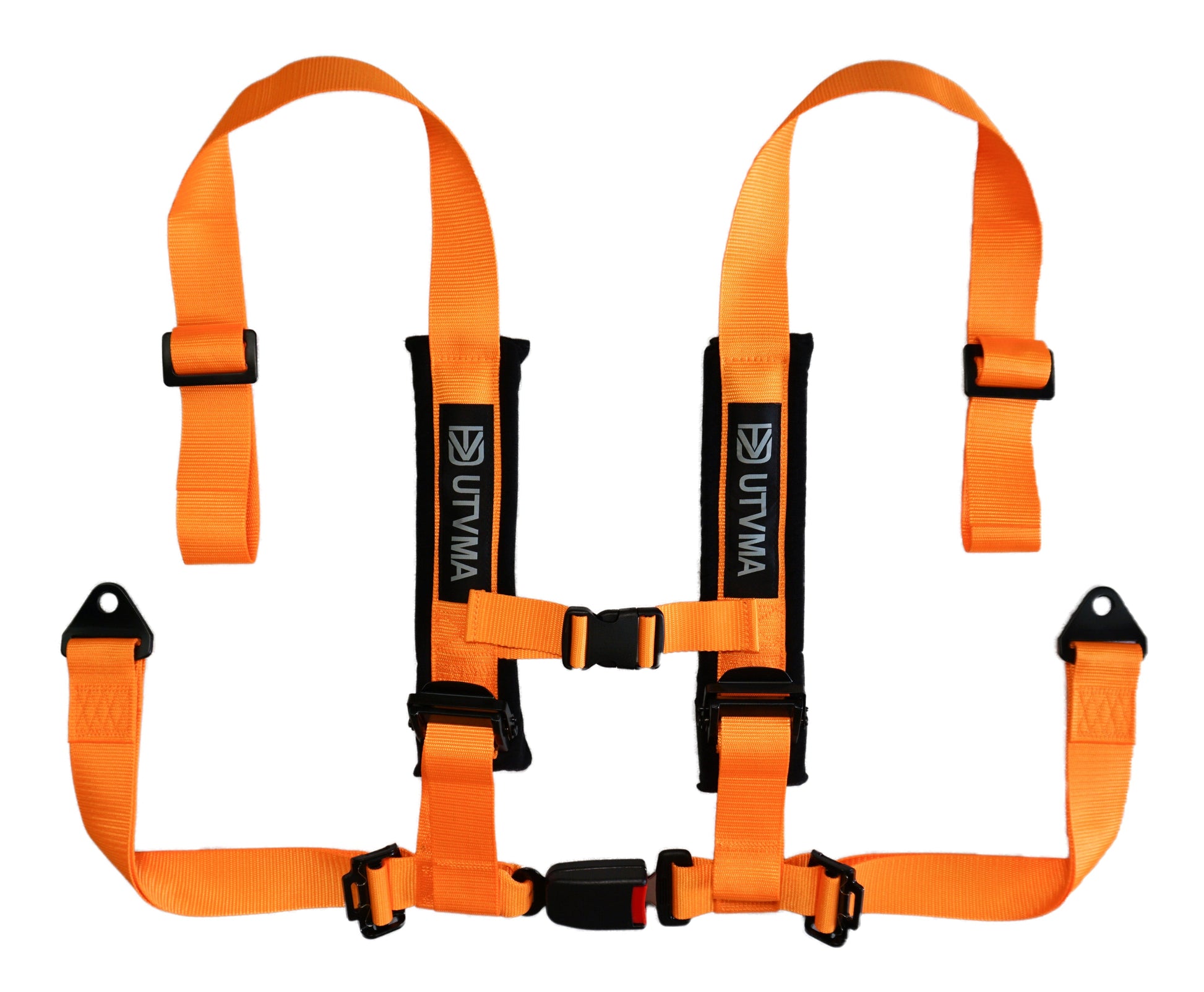 2-inch 4-point Harness with Auto Buckle - Orange - Vehicle Parts & Accessories