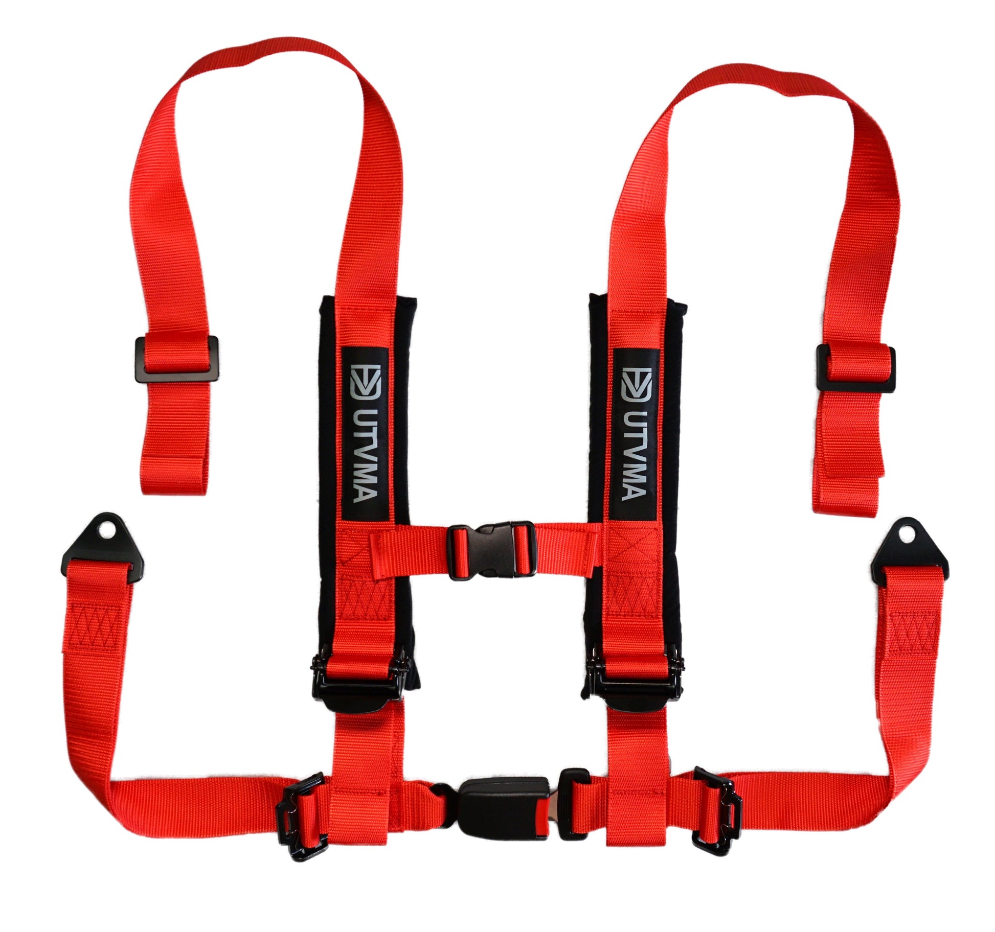 2-inch 4-point Harness with Auto Buckle - Red - Vehicle Parts & Accessories