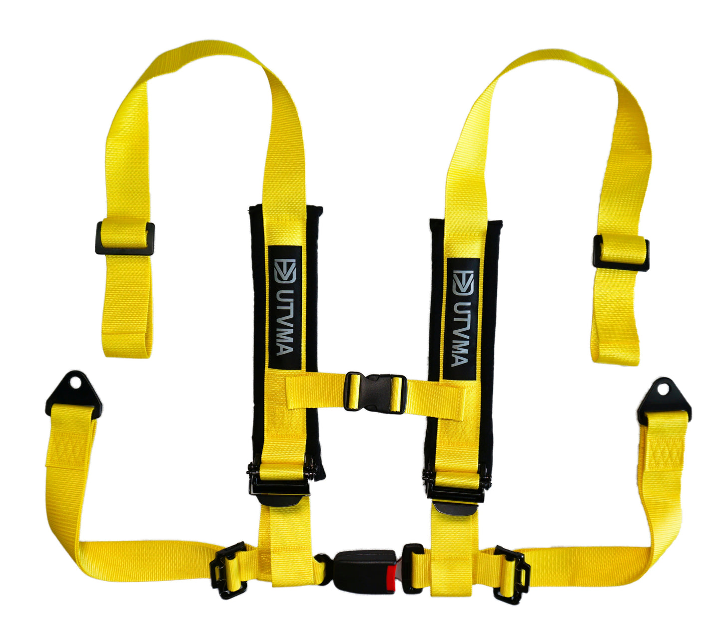2-inch 4-point Harness with Auto Buckle - Yellow - Vehicle Parts & Accessories