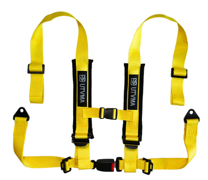 2-inch 4-point Harness with Auto Buckle - Yellow - Vehicle Parts & Accessories
