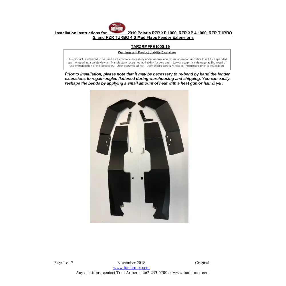 2019 - 2023 RZR XP 1000 RZR 4 XP 1000 2019 - 2021 RZR XP Turbo RZR XP 4 Turbo RZR XP 4 Turbo S 2018 - 2021 RZR XP Turbo