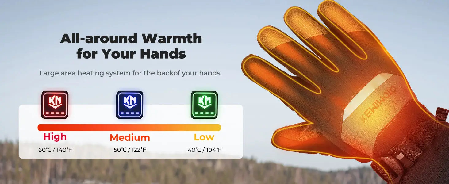 Heated Gloves, Winter Heated Gloves with Magnetic Flap