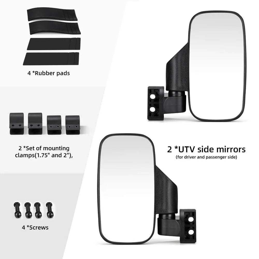 UTV 1.75" / 2" Side View High Impact Convex Mirror