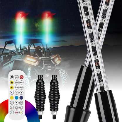 2PCS 5FT UTV Whip Lights with Spring Bases