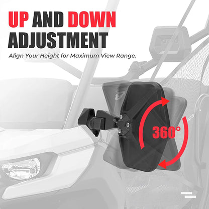 Aluminum Side Mirrors & Tablet Holder For Can am Defender